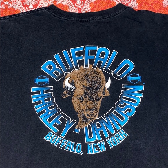 Vintage 1992 Harley Davidson Buffalo NY Tee 🐃 - Picture 3 of 8